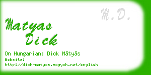 matyas dick business card